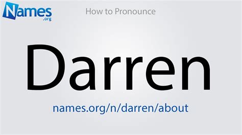 darren a|darren pronunciation.